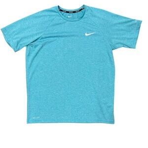 Nike Men's Heather Short Sleeve Hydro turquoise T-shirt